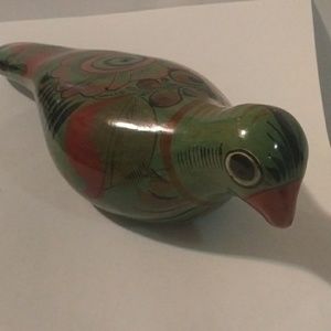Mexican folks art bird figurine with beautiful details and colors